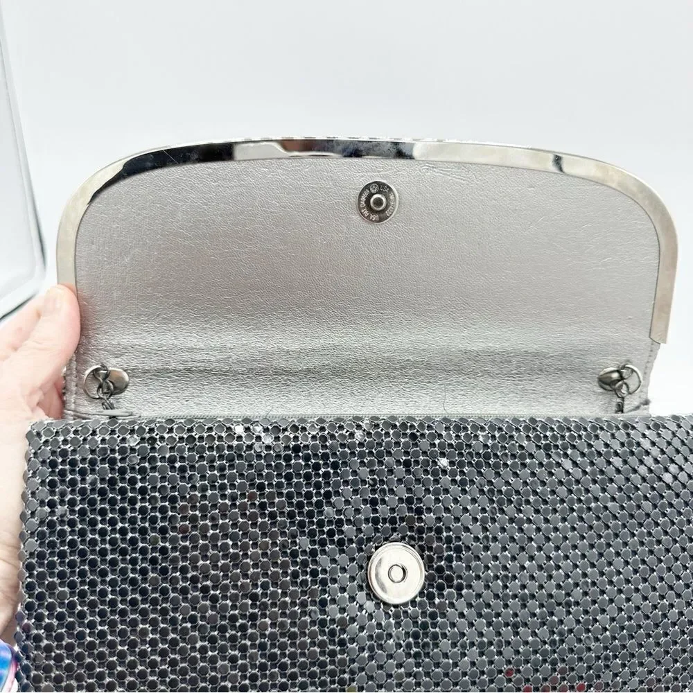 Marlo Vintage 80’s/90”s Black Mesh Clutch Evening Bag w/Convertable Chain‎
